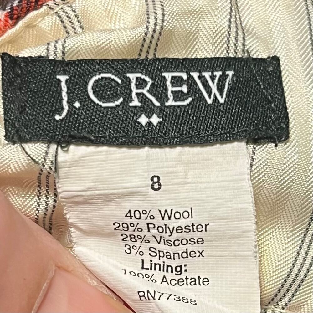 J Crew Wool Blend Plaid Belted Mini Skirt Size 8 Grunge Preppy 90s Y2k Academia - Picture 4 of 5
